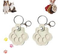 Genérico Collector del cabello para perros Llavero, 2025 nuevo colector de cabello para perros en forma de gato, mechón de piezas de piel para recolectar el cabello con botón Snap,White