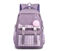 Genérico College Campus Schoolbag Femenina de la Escuela Mochila de la Escuela Bolsa Alivio de la Escuela de Niñas Bolsa de Hombro Junior Mochila Pura Color Puro Mochila (púrpura)
