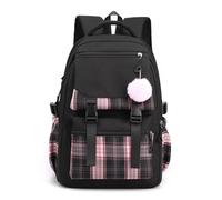 Genérico College Campus Schoolbag Femenina de la Escuela Mochila de la Escuela Bolsa Alivio de la Escuela de Niñas Bolsa de Hombro Junior Mochila Pura Color Puro Mochila (negro)