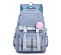 Genérico College Campus Schoolbag Femenina de la Escuela Mochila de la Escuela Bolsa Alivio de la Escuela de Niñas Bolsa de Hombro Junior Mochila Pura Color Puro Mochila (azul)