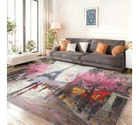 Genérico Color Alfombra De Área, Alfombra De 50 x 80 cm para Dormitorio - Antideslizante Estilo Retro Flores Paisajes De Ensueño Felpudos De Decoración del Hogar para Cocina Lavable A Máquina