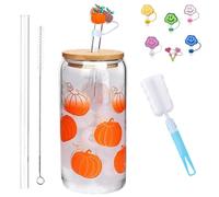 Genérico Color Changing Christmas Cup, Christmas Cups, Glass Tumbler with Straw and Lid, Matcha Mug, Glassware Sets, Reusable Travel Mug for Coffee, Smoothie, Cocktail (A,380ML)