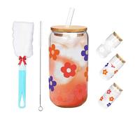 Genérico Color Changing Christmas Cup, Cute Glass Reusable Travel Mug for Iced Coffee Cold Water, Party Decorations Xmas Women Mom Her (#C,600 ml)