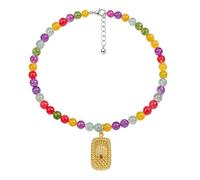 Genérico Color Changing Necklace for Women - Resin Pendant & Metal Chain, Sunlight Reactive Color, Tarnish Resistant for Daily Office Wear (4)