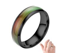 Genérico Color Changing Rings For Girls - Unique Design Couple Rings With Stainless Steel | Beautiful Design Temperature Index Copper Color Change Ring | Fashion Accessories For Women Men Girls Boys
