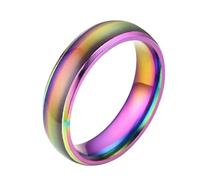 Genérico Color Changing Rings For Girls,Women's Rings With Temperature Embossing Ring | Stainless Steel Color Changing Heart Ring Wedding Band Promise