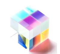 Genérico Color Cube Prism - 0.79 Inches Glass Teaching Tool | Color-Combining prisms - Translucent Refractive Prism with Cyan Magenta Yellow Surfaces for Mixing Learning and Visual Experiments