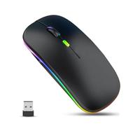 Genérico Color Full Ratón Inalámbrico RGB Ergonómico dpi 4 Botones Programables de Alta Precisión Silencioso 7 Modos de LED para PC Videojuegos Macbook Xbox PS5 Tablet Smartphone