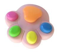 Genérico Color Highlighters Cat Paw Writing, 2.95x3.15 Inches Smooth High Lighters with Paw Build, No Bleed Ink, Coloring Tool with Cute Design, Office Highlighters for School and Student