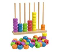 Genérico Color Match Game - Ring Stacking Coordination for Kids, Wood Sorting Board with Hand Eye Bell, Educational Early Learning Puzzle for Girls Boys Kindergarten Classroom Playroom Party