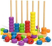 Genérico Color Matching Stacking Puzzle Game,Colour Stack Challenge Game, Fast Pattern Challenge Ring Stack Puzzle for 2 Players,for Family Games with Racks, Rings, Cards Night Solve Set (1 Set)