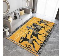 Genérico Color Naranja Alfombras 60 x 90 cm Retro Guerrero Griego? Alfombra Salon Pelo Corto Diseño Moderno Efecto 3D Suave Franela Niño Niño Niña Alfombra de Salón Habitación Dormitorio
