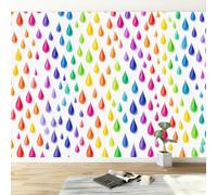 Genérico Color Papel Pintado Pared Panorámico 300 x 210 cm Patrón Simple De Gotas De Lluvia De Arcoíris, decoración de pared Póster Gigante de Pared Personalizado 3D Para Salón Dormitorio
