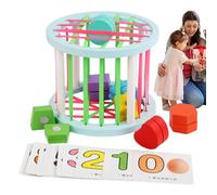 Genérico Color Sorting Cube, Number Recognition Toy, Wood Early Development Stacking Blocks for, Sensory Learning Cube for Kids, Educational Counting Toys, 14.7x14.7x13.8cm/16.5x16.5x14.5cm