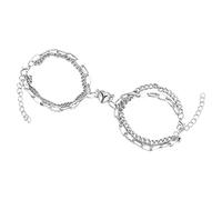 Genérico Colores Natural 4 Negro Anillos nunca transfiere el regalo de amor pequeño promete una atracción de amor eterno chapado pulsera pulsera joyería perlas joyería, talla única, Metal, No es una