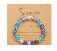 Genérico Colores Piedras Chapado Muñeca Anillos Gemstone Abuelita Pulsera Amantes Pulseras 4 Pulsera, Taille unique, Resina, No es una piedra preciosa