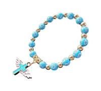 Genérico Colores Plata Natural Elección Frases Joyería de Niña/Bautizo Recuerdos Evento Iglesia Clásico Pulsera Piedras Joyería, talla única, Plástico, No es una piedra preciosa