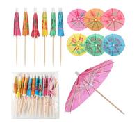 Genérico Colorful Cocktail Umbrella, Decorative Fruit Pick, Party Drink Accessory, Bar Wedding Birthday Holiday Celebration Gear, Cupcake Appetizer Decor, Event Supply for Drinks, Desserts, 10x0.3cm