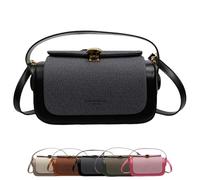 Genérico Colorful Fabric Flap Crossbody Bag, Women Chic Small Purse with Adjustable Strap, Lightweight Mini Shoulder Bag(Black)
