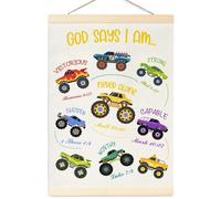Genérico Colorful Truck Wall Art, Vehicle Wall Decor, 30x40cm Poster Print with Bright Colors, Fabric Walls Hanging, Kids Room Decor with Fun Theme, Nursery Decoration for Bedroom Playroom