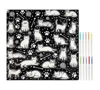 Genérico Coloring Blanket | 145x120cm Cute with Markers,Doodle Art Fleece Throw Blanket,f Ideal Or Living Room Bedroom Sofa Bed Office Farmhouse Hotel Dorm Kids Adults Birthday