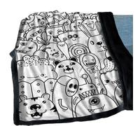 Genérico Coloring Blanket for Adults - 59 x 50 Inch Washable DIY Color Your Own Throw Blanket Soft Warm Polyester Quilt for Adults Kids Teens Women Christmas Birthday Couch Camping