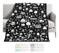Genérico Coloring Blanket for Kids | Holiday Decorations | Doodle Blanket | for Kids Women Drawing Painting Sofa Home Travel Doodle Craft