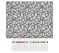 Genérico Coloring Blanket, Washable Throw, DIY Craft with Sturdy Layer, Reusable Utility with Refined Texture, 150×115cm Marker Set, Fun Activity for Adults And Kids