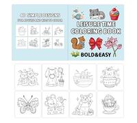 Genérico Coloring Book for Kids, Leisure Drawing Activity, 8.27x8.27 Inches, Bold and Easy Designs, Stress Relief Fun, Creativity Development for Kids Age 4+, Art Education Gift