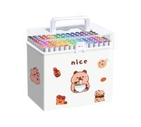 Genérico Coloring Marker Pen | 120-colors Cartoon Animal Design Coloring Painting Pens | Multi-functional Buildable Painting Pencil for Students Children Kids Boys