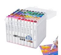 Generico Colors Markers Set, 80 Drawing Pens Kit, Double Tip Quick-Dry Marker, Vibrant Art Supplies, Assorted Colors for School College Home Prechool Kindergarten Classroom Teacher Adults