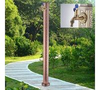 Genérico Columna de Agua de Acero Inoxidable para jardín con Doble Grifo, Grifo de pie Exterior Resistente a Las heladas para Jardines Verticales, solución Duradera para el Suministro de Agua en pati