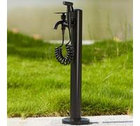 Genérico Columna de Agua de Acero Inoxidable para jardín con grifos Dobles - Columna de Agua Vertical para Exteriores, Grifo de pie a Prueba de congelación para Patios y Jardines