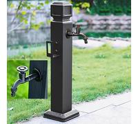 Genérico Columna de Agua Independiente para jardín Exterior con Grifo Doble - Poste de riego Vertical para Patio, 95 cm/37,4 Pulgadas, Elegante diseño Negro para fácil Acceso al Agua
