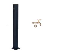 Genérico Columna de Agua Vertical de Acero Inoxidable 304 con Grifo de Cobre, dispensador de Fuente Decorativo, Fuente de Agua Cuadrada para Exteriores, Ideal para jardín, Patio y terraza.