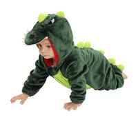 Genérico Combinaison de dinosaure pour enfant en polaire douce, costume de jeu déguisement bébé garçon, tenue d’Halloween confortable et chaude pour tout-petit (Dark Green, 1-2 Years)
