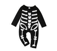 Genérico Combinaison Squelette Bébé Halloween à Manches Longues, Costume Cosplay Enfant Garçon Fille Nouveau-Né, Tissu Doux et Respirant pour 0-12 Mois (Black, 12-18 Months)