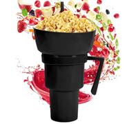 Genérico Combo de Taza y Bol,Vaso de Bebida con Bol para Snacks en la Parte | Contenedor Antiderrames Para Comida Y Bebidas, Para Patatas Fritas, Fruta, Postres, Palomitas, Té En Fiestas Y Exteriores