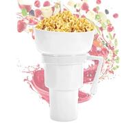 Genérico Combo de Taza y Bol,Vaso de Bebida con Bol para Snacks en la Parte | Contenedor Portátil para Bebidas y Alimentos para Adultos, Niños y Bebés en Exterior, Viaje, Camping, Picnic,