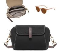 Genérico Comebybuy Leather Crossbody Bag,Vintage Shoulder Bag with Adjustable Strap,Mini Casual Lightweight Handbag for Women (black, 8.7 * 5.9 * 4in)