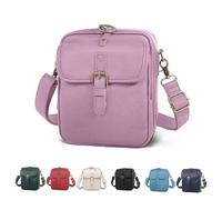 Genérico Comebybuy Purse Vintage Mini Messenger Bag, Crossbody Leather Bag,Leather Small Purse Crossbody Shoulder Bags,for Women Men (Light purple)