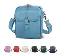 Genérico Comebybuy Purse Vintage Mini Messenger Bag, Crossbody Leather Bag,Leather Small Purse Crossbody Shoulder Bags,for Women Men (Sky blue)