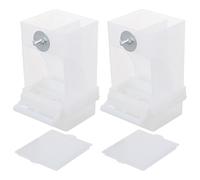 Genérico Comedero Automático y Recogedor de Cáscaras para Pájaros de Acrílico Blanco Diseño Antisalpicaduras Paquete de 2 Unidades Adecuado para Ventana o Jardín