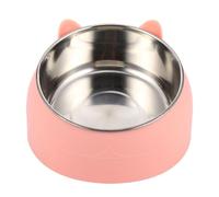 Genérico Comedero Inclinado para Gatos y Perros Pequeños Acero Inoxidable 400 Ml Diseño Elevado Que Protege Cuello Comedero para Mascotas Base Antideslizante Adecuado para Pienso Seco