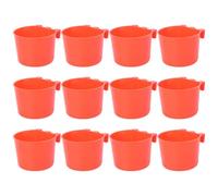 Genérico Comedero Paquete de 12 Unidades para Pájaros Pequeños de Plástico Rojo, Resistente Capacidad Razonable, Adecuado para Jaulas