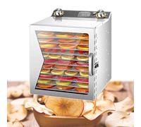 Genérico Comercial Food Deshihidator 1000W, 6-Capyer Stainless Steel Jerky Dryer with Glass Door, Ajustable Temp 35-80C & Timer para Setas de Hierbas de Carne de Fruta