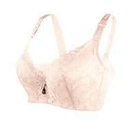 Genérico Comfort Fit Up Bra Ropa Interior Fina de Copa para Mujer, Sujetador Deportivo inalámbrico de Talla Grande con Botonadura, Sujetador de Encaje, Copa Cubierta de Pecho, Tirantes (A, 40/90E)