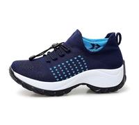 Genérico Comfort Wear Shoes for Women, Ortho Stretch Cushion Shoes for Women, Comfort Wear Orthowear (Dark Blue,35)