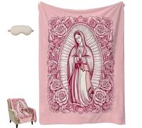 Genérico Comfortable Pink Virgin Mary Blanket,Guadalupe Soft Cozy Warm Plush Blanket,Lightweight Breathable Flannel Bed Blankets, Catholic Christian Faith Gifts for Women Mom