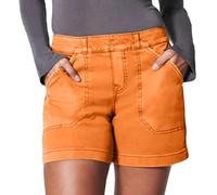 Genérico Comfy Stretch Twill Shorts for Women, Stretch Twill Shorts Women, 6 Inch Inseam Short for Summer (Orange,M)
